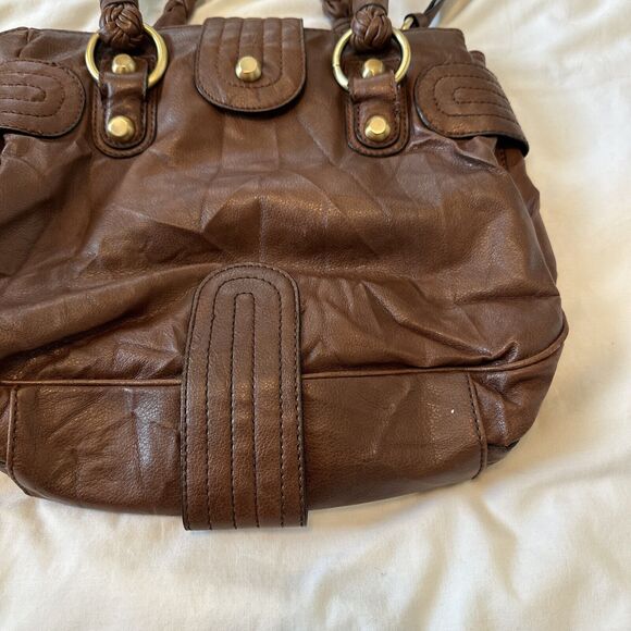 Vintage Y2K Guess Brown Leather Hand Bag Crown Logo With Shoulder Strap - Picture 6 of 10
